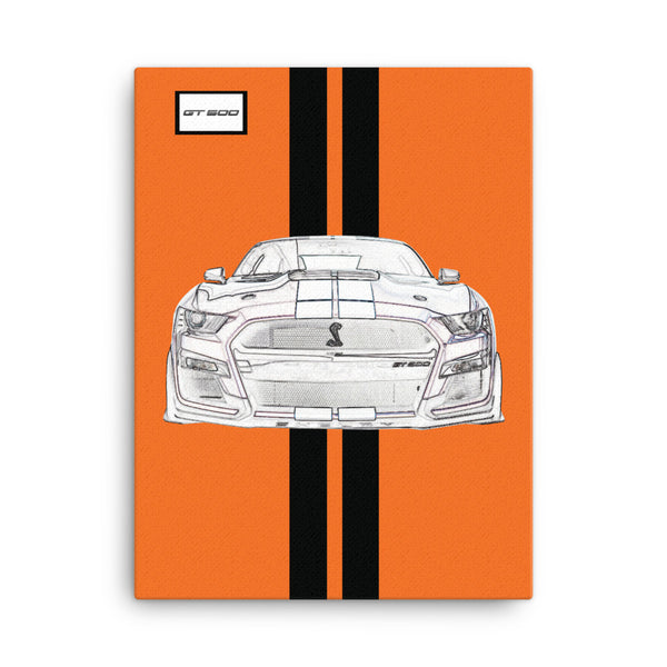 Twister Orange Shelby GT500 Ebony Racing Stripe Canvas